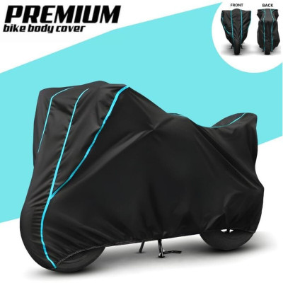 Car Styling Waterproof Two Wheeler Cover for TVS(Apache RTR 310, Black, Blue)