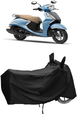 Autoprime Two Wheeler Cover for Yamaha(Fascino 125 FI, Black)
