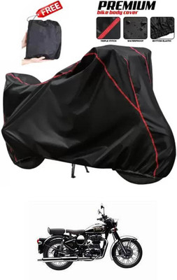 DeepShakshi AUTOMOTIVE Two Wheeler Cover for Royal Enfield(Classic Chrome, Black)