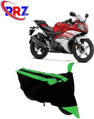 RRZ Waterproof Two Wheeler Cover for Yamaha(R15 V3, Black, Green)