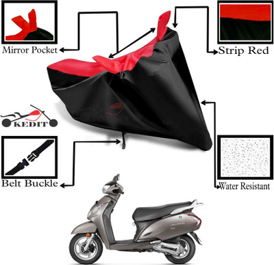 KEDIT Two Wheeler Cover for Honda(Activa 3G, Red, Black)