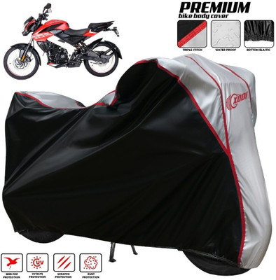 xodi Waterproof Two Wheeler Cover for Bajaj(Pulsar 200NS FI, Silver, Black)