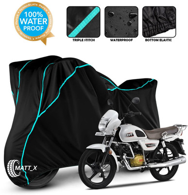 MATT_X Waterproof Two Wheeler Cover for TVS(Radeon, Black, Blue)
