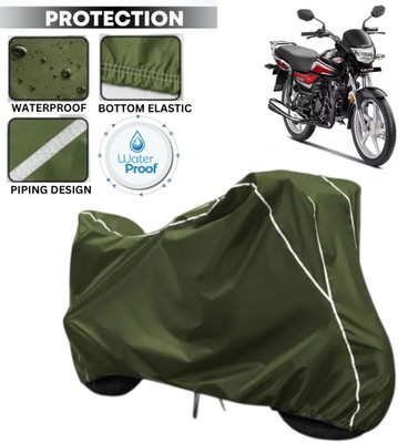 kerwa Waterproof Two Wheeler Cover for Honda(CD 110 Dream, Green, White)