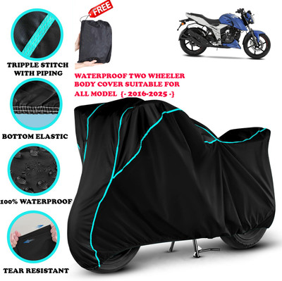 AutoGalaxy Waterproof Two Wheeler Cover for TVS(Apache RTR 160, Black)