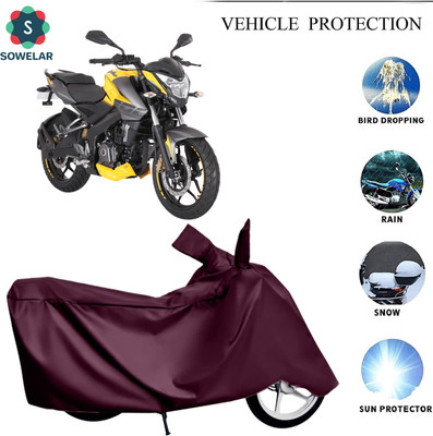 sowelar Waterproof Two Wheeler Cover for Bajaj(Pulsar NS 200, Maroon)
