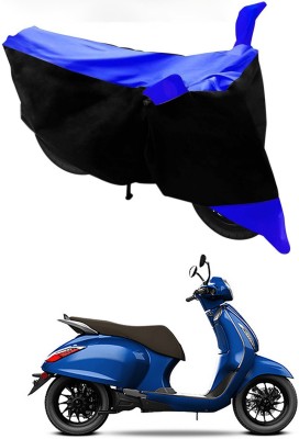 AUTOGARH Two Wheeler Cover for Bajaj(New Chetak, Blue, Black)