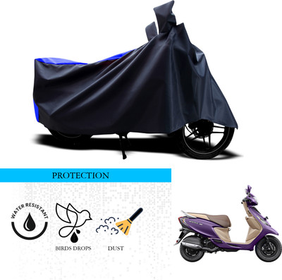 ANTHUB Waterproof Two Wheeler Cover for TVS(Scooty Zest, Black, Blue)