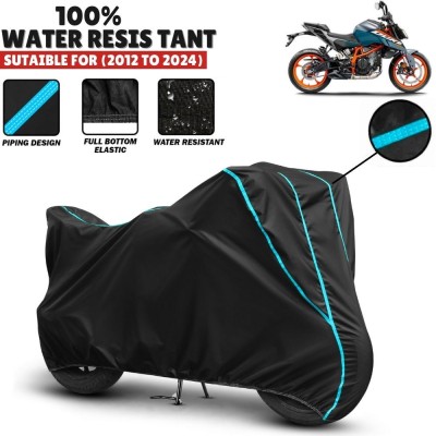 Mwiss Waterproof Two Wheeler Cover for KTM(390 Duke, Black, Blue)