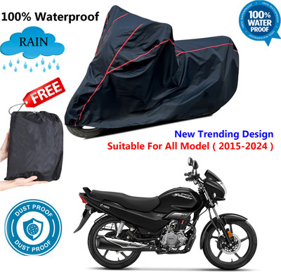 AUTOCAD Waterproof Two Wheeler Cover for Hero(Super Splendor, Black, Red)