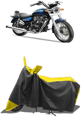 SUGASHRI Waterproof Two Wheeler Cover for Royal Enfield(Thunderbird 350, Yellow, Black)