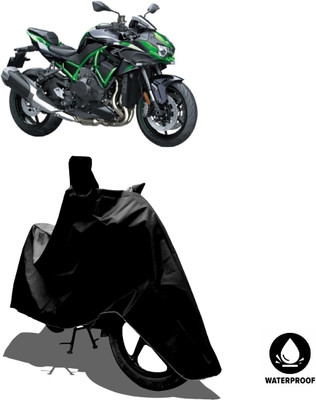 Amexride Waterproof Two Wheeler Cover for Kawasaki(ZH2, Black)