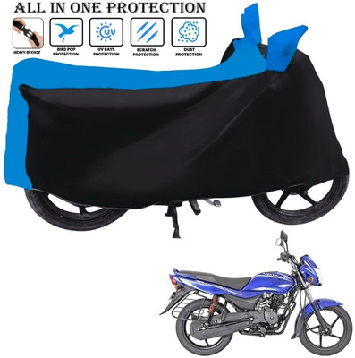 AUTOCAD Waterproof Two Wheeler Cover for Bajaj(Platina 125, Black, Blue)