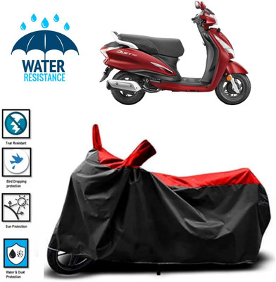 JSJINSIL Waterproof Two Wheeler Cover for Hero(Duet 125CC, Red, Black)
