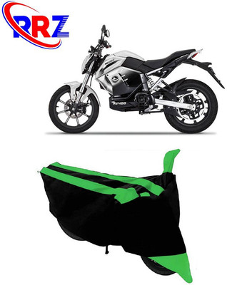 RRZ Waterproof Two Wheeler Cover for Revolt(RV 400, Black, Green)