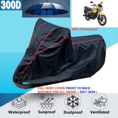 AutoGalaxy Waterproof Two Wheeler Cover for Hero(Passion Plus, Black, Red)