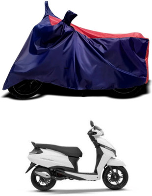 RAQTRO Waterproof Two Wheeler Cover for TVS(Jupiter, Blue, Red)