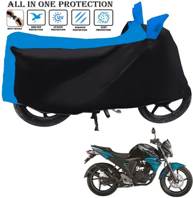 AUTOCAD Waterproof Two Wheeler Cover for Yamaha(FZ S FI (V 2.0) BS6, Black, Blue)