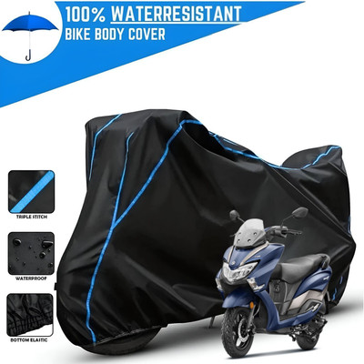 OliverX Waterproof Two Wheeler Cover for Suzuki(Burgman Street, Black, Blue)