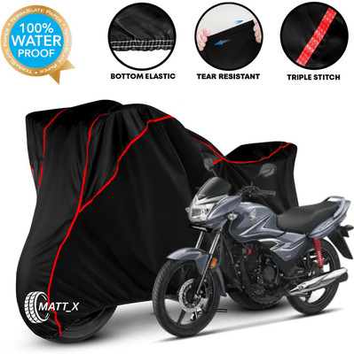 MATT_X Waterproof Two Wheeler Cover for Honda(Shine, Black, Red)