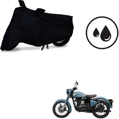 MMSSTAR Waterproof Two Wheeler Cover for Royal Enfield(Classic 350, Black)