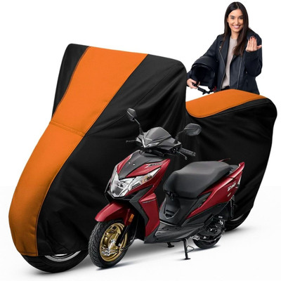 Car Styling Waterproof Two Wheeler Cover for Honda(Dio, Black, Orange)