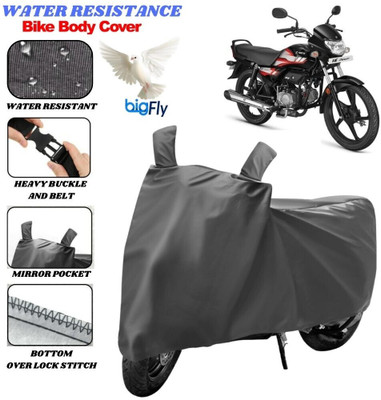 BigFly Two Wheeler Cover for Hero(HF Deluxe, Grey)