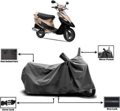 Amexride Two Wheeler Cover for TVS(Scooty Pep+, Grey)
