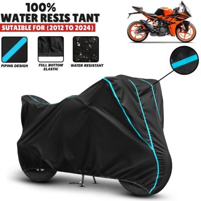 Mwiss Waterproof Two Wheeler Cover for KTM(RC 200, Black, Blue)