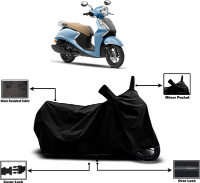 AASHTIK MART Two Wheeler Cover for Yamaha(Fascino 125 BS6, Black)