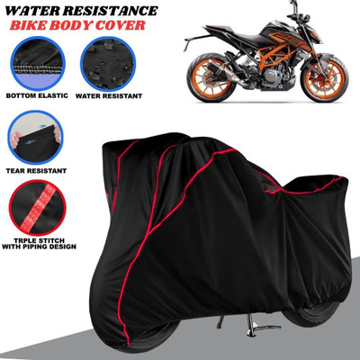 SRP PRODUCT Waterproof Two Wheeler Cover for KTM(250 Duke, Black, Red)