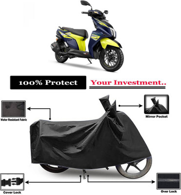 KEDIT Two Wheeler Cover for TVS(Ntorq 125, Black)