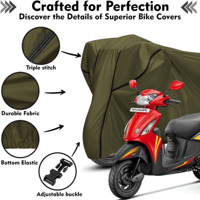 Shiv Kanha Waterproof Two Wheeler Cover for Hero(Pleasure, Green, Black)