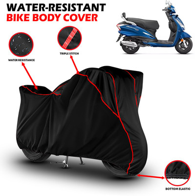 GKG Waterproof Two Wheeler Cover for Hero(Destini 125, Black, Red)