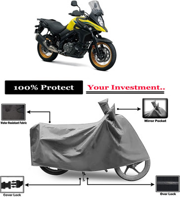 Amexride Two Wheeler Cover for Suzuki(V Strom 650, Grey)