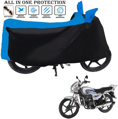 OliverX Waterproof Two Wheeler Cover for Hero(Splendor Plus, Black, Blue)
