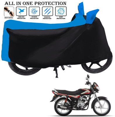 AutoGalaxy Waterproof Two Wheeler Cover for Bajaj(CT100, Black, Blue)