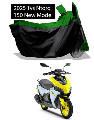 Amexride Two Wheeler Cover for TVS(NTORQ, Green, Black)