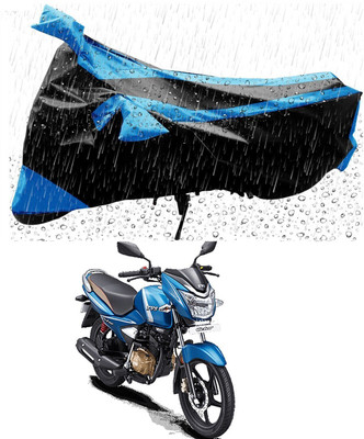 Mdstar Waterproof Two Wheeler Cover for TVS(Victor Premium, Blue, Black)