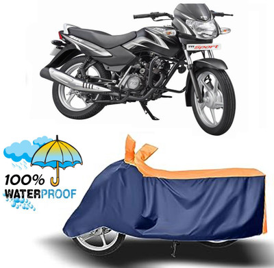 ROYAL AUTO MART Waterproof Two Wheeler Cover for TVS(Sport, Orange, Blue)