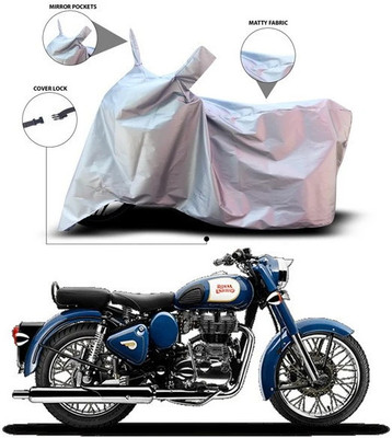 ANTHUB Two Wheeler Cover for Royal Enfield(Bullet 350, Silver)