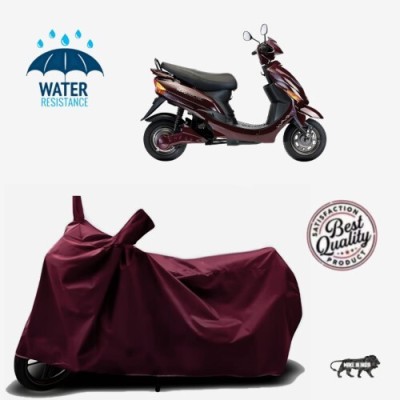 JSJINSIL Waterproof Two Wheeler Cover for Hero(Electric Wave Dx, Maroon)