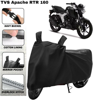 Car Styling Waterproof Two Wheeler Cover for TVS(Apache RTR 160, Black)