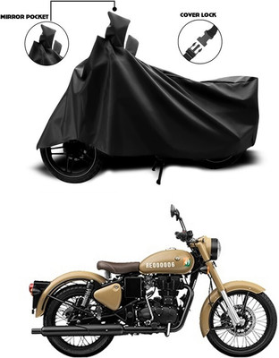 DeepShakshi AUTOMOTIVE Two Wheeler Cover for Royal Enfield(Classic 350 Signals, Black)
