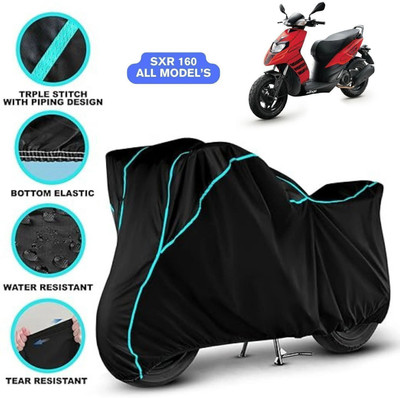 Shiv Kanha Waterproof Two Wheeler Cover for Aprilia(SXR 160, Black, Blue)
