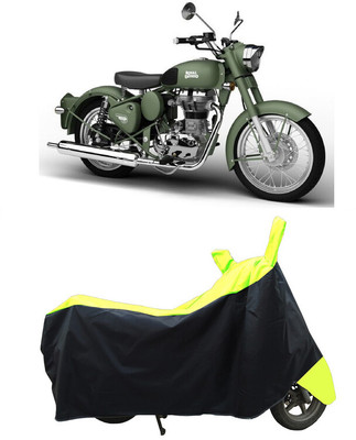 Coxtor Waterproof Two Wheeler Cover for Royal Enfield(Battle Green, Yellow)