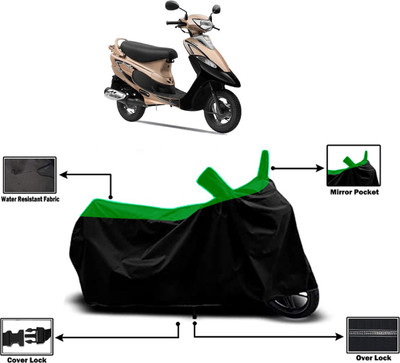 Amexride Two Wheeler Cover for TVS(Pep Plus BS6, Green)