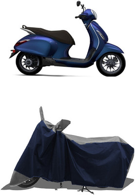 SUGASHRI Waterproof Two Wheeler Cover for Bajaj(New Chetak, Grey, Blue)