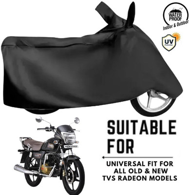 MADAFIYA Waterproof Two Wheeler Cover for TVS(Radeon, Black)