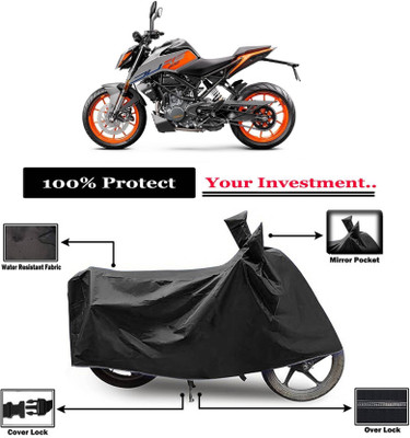 KEDIT Two Wheeler Cover for KTM(200 Duke, Black)
